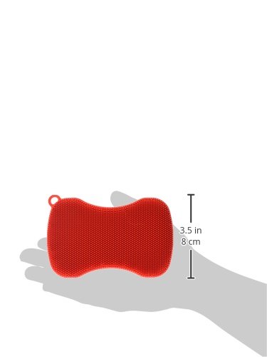 Kuhn Rikon Stay Clean Silicone Scrubber, 1, Red