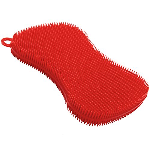 Kuhn Rikon Stay Clean Silicone Scrubber, 1, Red