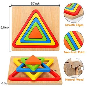 Toddler Puzzles Wooden Toys Montessori Shape Sorting Puzzle Sensory Toys Toddlers Activities Preschool Learning Early Educational Travel Autistic Montessori Toys 1 2 3 Year Old Age 1-3