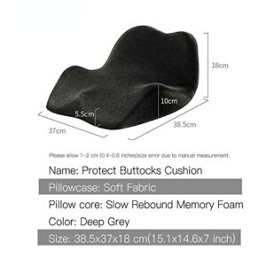 NNAA Office Chair Cushion Ergonomic Chair Pad Memory Foam Seat Cushion Back Cushion Orthopedic Coccyx Spine Mat Relieve Pressure Pad Slow Rebound Chair DeepGrey