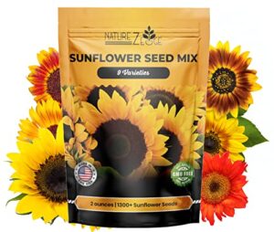 naturez edge 1300+ sunflower seeds variety pack, sunflower seeds for planting, get more sunflower seeds to plant, non-gmo