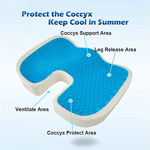 gyp Seat Cushion, Summer Tailbone Cushion Gel Cushion Breathable Coccyx Cushion Ergonomic Posture Seat Pads Cushion Chair Pad Orthopedic Seat Cushion (Color : A)