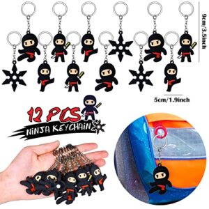 Golray 60Pcs Ninja Party Favors For Kids Birthday With Warrior Karate Party Favor Masks Sticky Hand Stretchy Flying Slingshot Wristband Keychains,Samurai Themed Party Supplies Decoration Boys