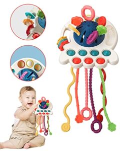 montessori toys for 1 year old, baby sensory toys 6-12-18 months, octopus silicone pull string learning toys, bath travel teething toys for toddlers 1-3, christmas birthday gifts for boys and girls