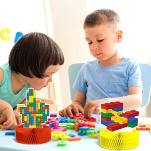 9 Pieces Building Block Birthday Party Supplies Building Block Honeycomb Centerpieces Boy Girl Birthday Party Decorations Brick Themed Table Centerpiece Classic Cake Topper Table Decor