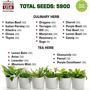 Most Popular Heirloom Non GMO Tea and Herb Seeds for Planting Indoor and Outdoor Garden