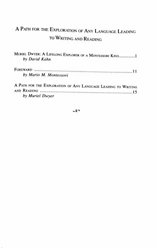 A Path for the Exploration of Any Language Leading to Writing and Reading (Montessori Language Program)