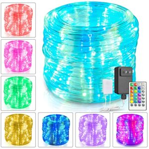 fonurxiz outdoor rope lights waterproof,color changing rope lights outdoor,17 colors 49ft 150 led extendable tube string lights with remote,christmas rope lights for bedroom garden patio tree decor