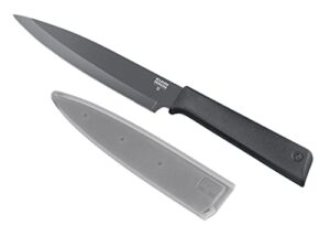 kuhn rikon colori+ non-stick utility knife with safety sheath, 23 cm, grey