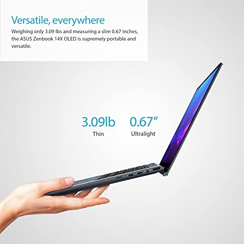 ASUS ZenBook 14X OLED UX5400 14" QHD+ Touchscreen (Intel 12-Core i7-1260P, 16GB RAM, 1TB SSD, RTX 2050) Business Laptop, Innovative ScreenPad, Backlit, FP, Thunderbolt 4, IST HDMI, Win 11 Pro - 2023