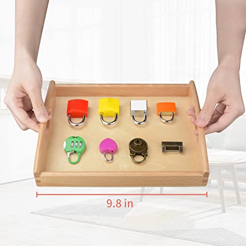 MIKNEKE Montessori Lock and Key Toys Set for Toddlers, Toy Keys Preschool Learning Activities, Wooden Montessori Materials Learning & Education Toys for 3+ Year Old Kids