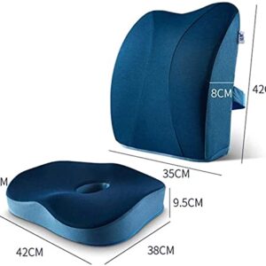 zhanghong Memory Foam Seat Cushion and Lumbar Back Cushion Combo - Gel Infused and Ventilated - Ergonomic Design for Coccyx and Tailbone - for Office Chairs and Car Seats