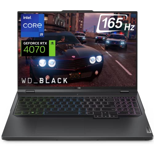 Lenovo Legion Pro 5i Gaming Laptop, 16" WQHD IPS 165Hz Display, GeForce RTX 4070, Intel 13th Gen i9-13900HX, 32GB DDR5 RAM, 2TB SSD, Webcam, 4-Zone RGB Backlit KB, Wi-Fi 6E, Windows 11 Home