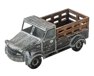 hsddhome galvanized vintage metal truck décor farmhouse spring autumn decoration, tabletop storage pick-up truck truck christmas decor & great gift for holiday
