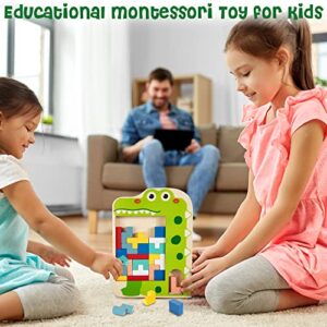 Wooden Blocks Puzzle Brain Teasers Toy Tangram Jigsaw for Kids 3D Russian Blocks Montessori STEM Educational Toy Pattern Blocks Gift for 3 4 5 6 7 Year Old Boys Girls