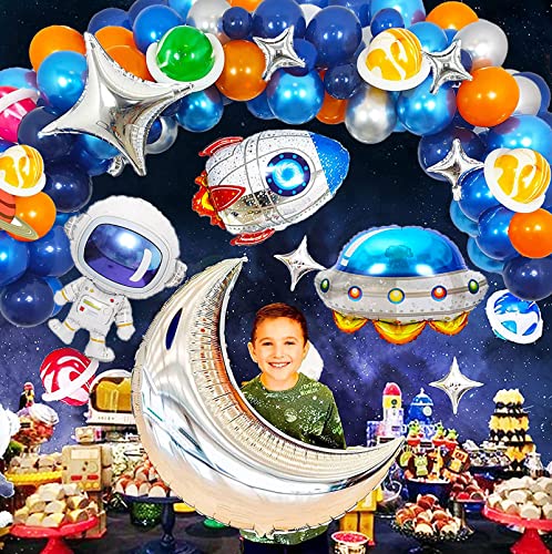Lyland Outer Space Balloons Garland kit Space Birthday Decorations Party Supplies for Boy Galaxy Space Theme Party Decorations Arch Kit for Kids Birthday Babyshower Universe Rocket Astronaut Set