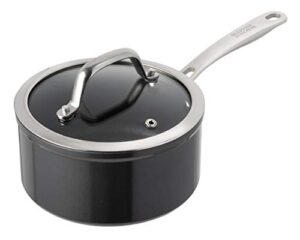 kuhn rikon easy pro non-stick saucepan with glass lid, 7.05 inch/18 cm