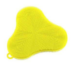 kuhn rikon stay clean silicone clover scrubber, standard, yellow