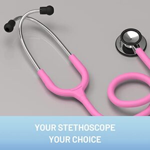 Dual Head Stethoscope for Medical and Home by FriCARE, Classic Lightweight Design, Stethoscope for Adult, Gift for Nurses, Doctors, Medical Students, 28 inch (Peach Pink)