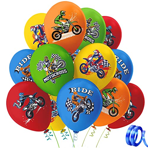 Dirt Bike Party Decorations, 35 PCS Motocross Party Balloons, Motorcycle Theme Party Balloons, Motocross Birthday Party Supplies, Motorcycle Latex Balloons, Dirt Bike Birthday Party Decor for Boys