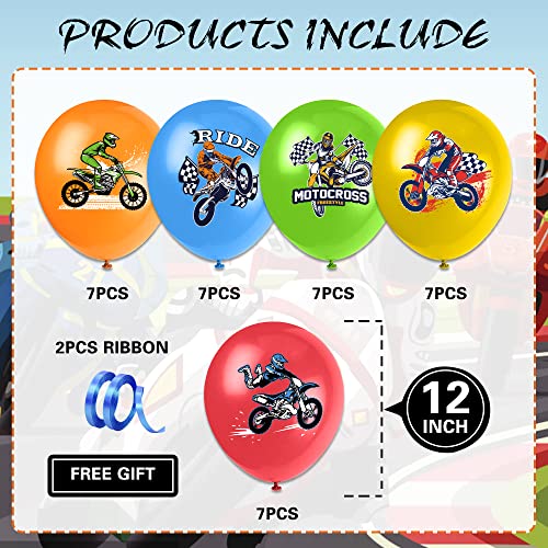 Dirt Bike Party Decorations, 35 PCS Motocross Party Balloons, Motorcycle Theme Party Balloons, Motocross Birthday Party Supplies, Motorcycle Latex Balloons, Dirt Bike Birthday Party Decor for Boys