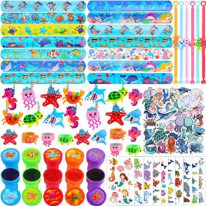 226pcs under the sea party favors ocean sea animals themed party supplies for boys girls, cute sea animal party favors for birthday party supplies school rewards prize for kids