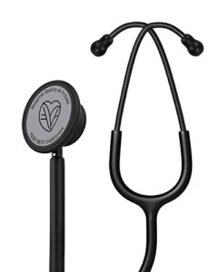 fricare lightweight dual head stethoscope for medical professionals doctors, aluminum chestpiece and headset (black)