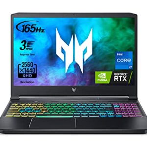 Acer Predator Triton 300 PT315-53-7691 Gaming Laptop | Intel i7-11800H | NVIDIA GeForce RTX 3070 Laptop GPU | 15.6" QHD 165Hz 3ms IPS Display | 16GB DDR4 | 1TB SSD | Killer WiFi 6 | RGB Keyboard