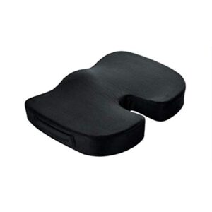 wykda memory foam seat cushion relieve back sciatica coccyx and tailbone pain coccyx cushion non slip portable ergonomic chair pad for car truck home office wheelchair,black,45357cm
