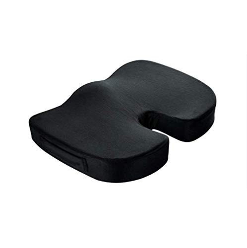 WYKDA Memory Foam Seat Cushion Relieve Back Sciatica Coccyx and Tailbone Pain Coccyx Cushion Non Slip Portable Ergonomic Chair Pad for Car Truck Home Office Wheelchair,Black,45357cm