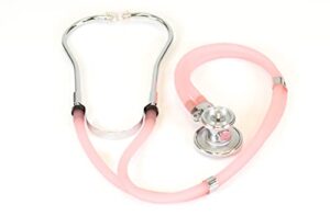 primacare ds-9295-pk 30" sprague rappaport style stethoscope for doctors, nurses and medical students, first aid professional dual head cardiology kit for men, women and pediatric, pink