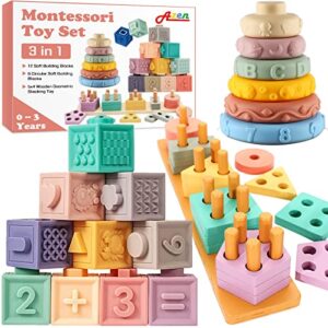 AZEN Baby Toys 0-3 Years, Toddler Toys Age 1-2, (3-in-1) Baby Toys for Babies 1 2 3 Year Old, Infant Toddler Newborn Toys, Learning Educational Preschool Toys