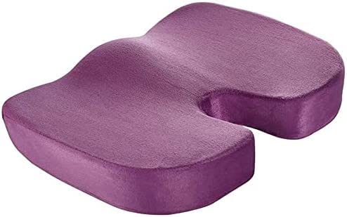 DULASP Gel Enhanced Memory Foam Orthopedic Seat Cushion, Lower Back Support Office Chair Cushions for Sciatica Pain Relief, Driver Car Seat Cushion for Tailbone Pain (Color : Purple)