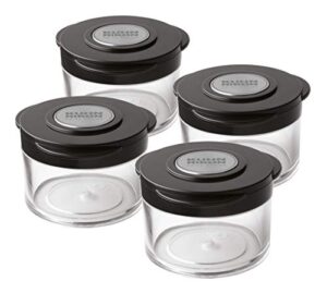 kuhn rikon essential spice storage jars, set of 4, 6.25 x 2.5 inches, clear/black