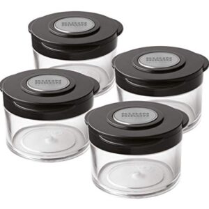 Kuhn Rikon Essential Spice Storage Jars, Set of 4, 6.25 x 2.5 inches, Clear/Black