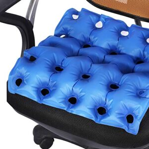 Hakeeta Portable Inflatable Seat Cushion, Anti Bedsore Prevent Decubitus Ergonomic Seat Mattress for Medical Wheelchair, Office Chair,Car etc. Ideal for Prolonged Sitting. Blue