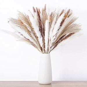 100pcs pampas grass boho decor, dried pampas grass for boho home, wedding, baby shower decorations, rustic farmhouse party table decor home decoration