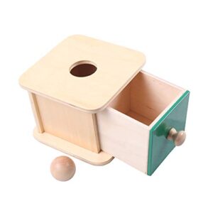 adena montessori wooden object permanence box with drawer imbucare box w/ ball montessori materials