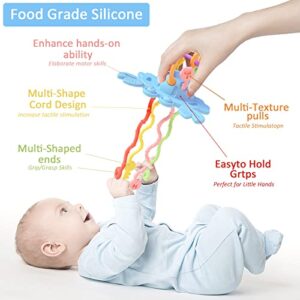 FATEORT Montessori Toys for 1+ Year Old, Food Grade Silicone Pull String Activity Toy, Sensory Toys for Toddlers, Travel Toys for Babies, Baby Toys Fine Motor Skills Toys for 12m+