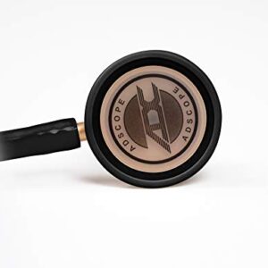 ADC Adscope Lite 619 Ultra Lightweight Clinician Stethoscope with Tunable AFD Technology, Lifetime Warranty, Rose Gold with Black Tubing