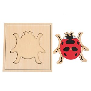 LEADER JOY Montessori Nature Materials Ladybug Puzzle for Early Preschool Learning Toy