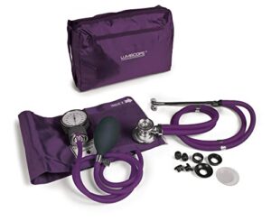 lumiscope professional blood pressure kit - stethoscope, manual bp cuff, sphygmomanometer - grape