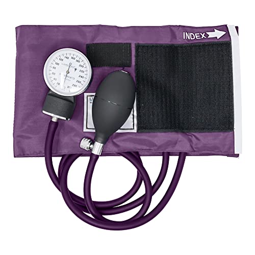 Lumiscope Professional Blood Pressure Kit - Stethoscope, Manual BP Cuff, Sphygmomanometer - Grape