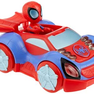 Hasbro Marvel Spidey and His Amazing Friends Glow Tech Web-Crawler Toy Car, with Spidey Action Figure, Preschool Toys, Super Hero Toys for 3 Year Old Boys and Girls and Up, Lights & Sounds