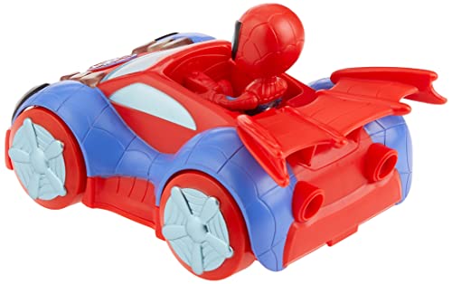 Hasbro Marvel Spidey and His Amazing Friends Glow Tech Web-Crawler Toy Car, with Spidey Action Figure, Preschool Toys, Super Hero Toys for 3 Year Old Boys and Girls and Up, Lights & Sounds