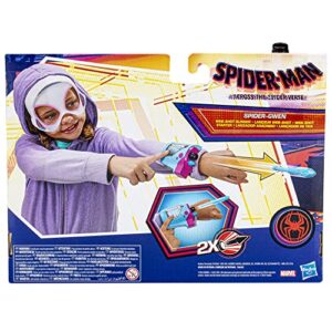 Marvel Spider-Man: Across The Spider-Verse Spider-Gwen Web-Shot Slinger Mask and Blaster Set, Spider-Man Web Shooter Toy, Super Hero Toys for 5 Year Old Girls and Boys and Up