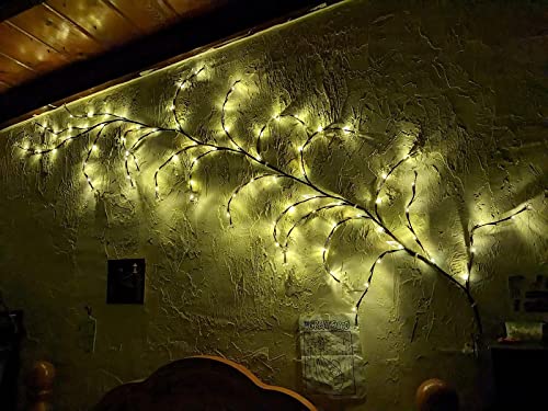 Bedroom Vine Lights with Remote Control - Christmas Decoration 9FT 160 LEDs Flexible Willow Vine Lights for Bedroom Home Wall Window Living Room Corner Corridor Decor (1 PCS)