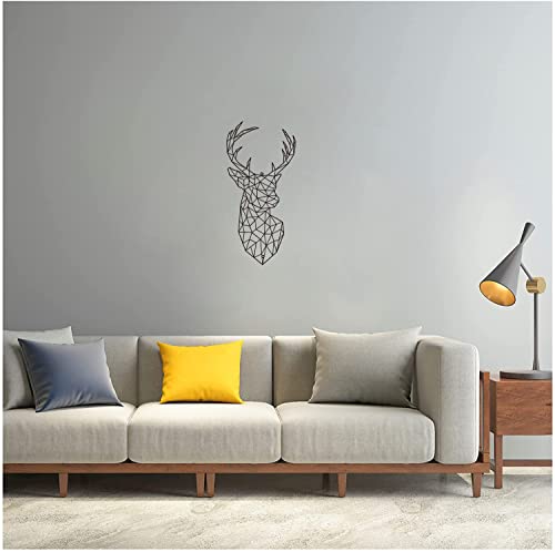 Metal Deer Wall Art Decor 15x7 Inch Hard Cabin House Farmhouse Decorations for Living Room Bedroom Bathroom Rustic Forest Hunting Mountain Decor for Indoor Outdoor Lodge Christmas