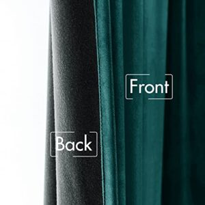 MIULEE Velvet Curtains Luxury Blackout Curtains for Bedroom Living Room Thermal Insulated Christmas Home Decor Super Soft Window Drapes Rod Pocket & Back Tab, Emerald Green, W52 x L72 inches, 2 Panels