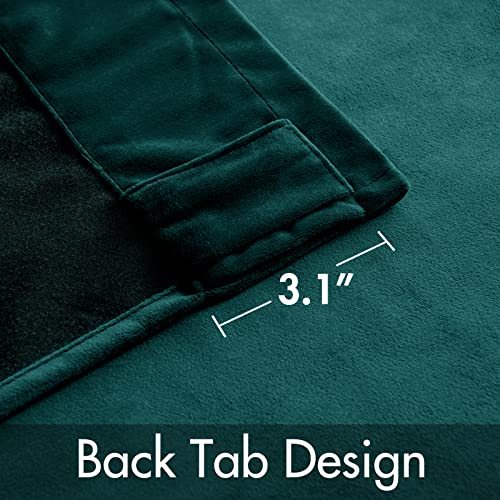 MIULEE Velvet Curtains Luxury Blackout Curtains for Bedroom Living Room Thermal Insulated Christmas Home Decor Super Soft Window Drapes Rod Pocket & Back Tab, Emerald Green, W52 x L72 inches, 2 Panels